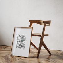 Load image into Gallery viewer, Martini Guest Check Art Print