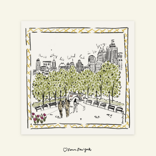 Central Park Dog Walk  – Illustrated Art Print