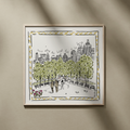 Central Park Dog Walk  – Illustrated Art Print