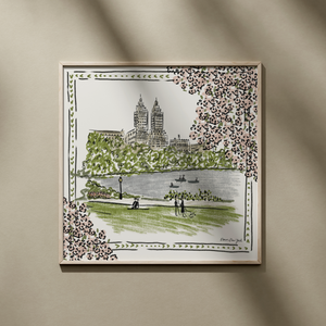 Central Park in Spring  – Illustrated Art Print