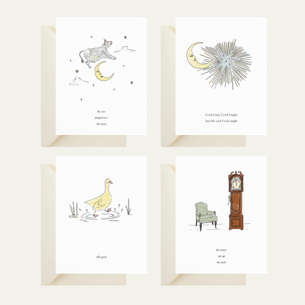 Nursery Art | Set of 4 Nursery Rhyme Cards
