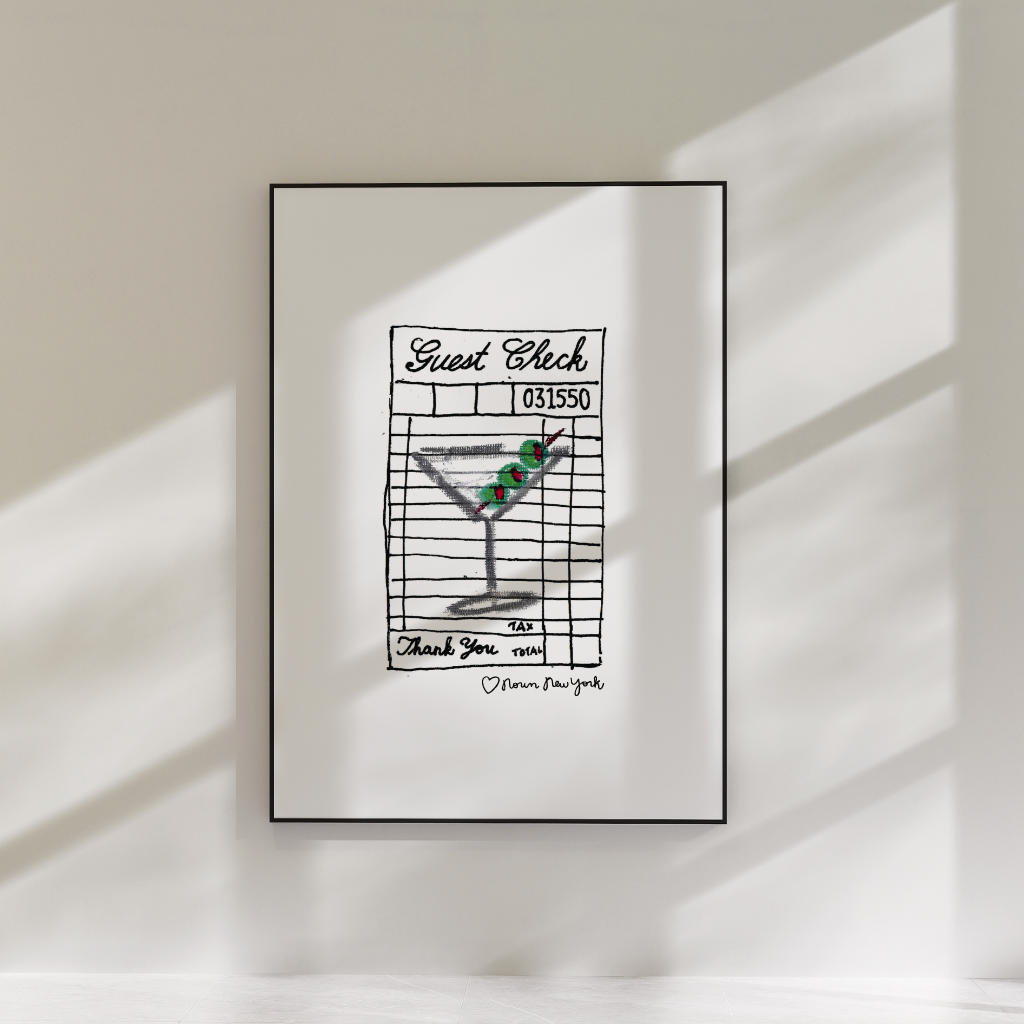 Martini Guest Check Art Print