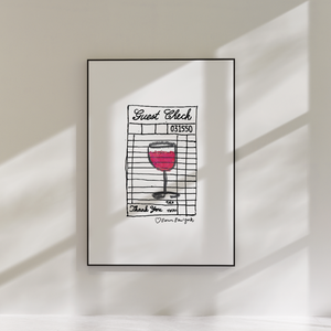 Rose Guest Check Art Print