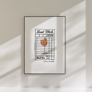 Aperol Spritz Guest Check Art Print