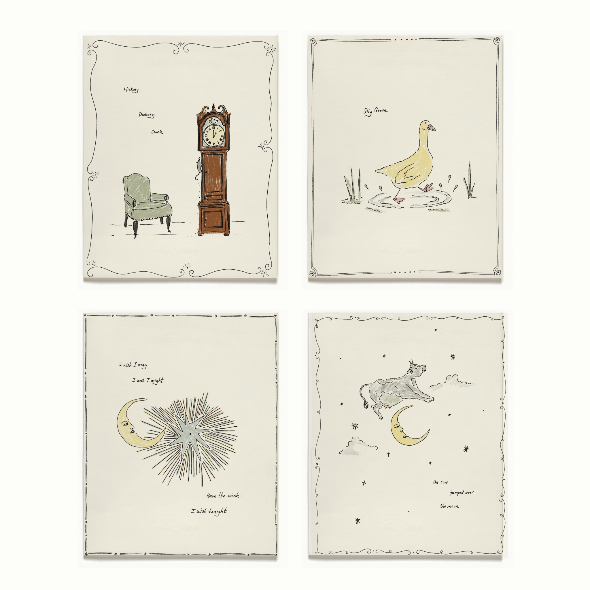 Nursery Art | Set of 4 Nursery Rhyme Artist Prints