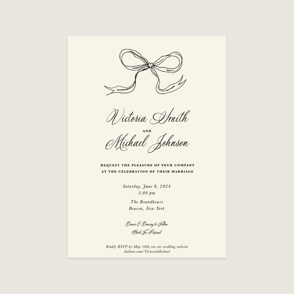 Semi-Custom Wedding Invitation | Bow Collection – Noun New York