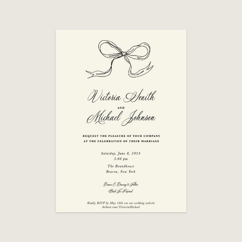 Semi-Custom Wedding Invitation | Bow Collection