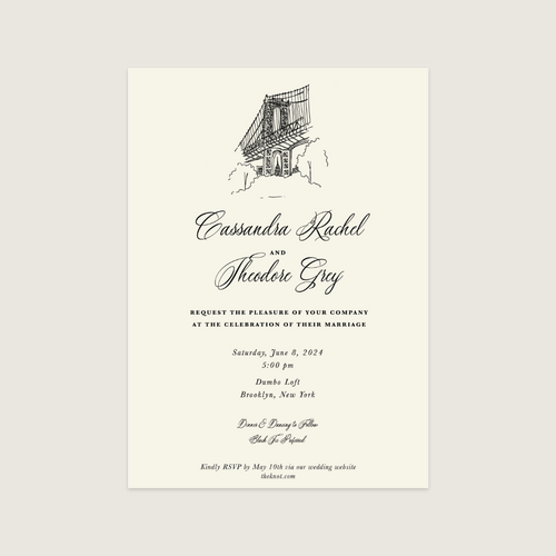 Semi-Custom Wedding Invitation | Brooklyn Bridge