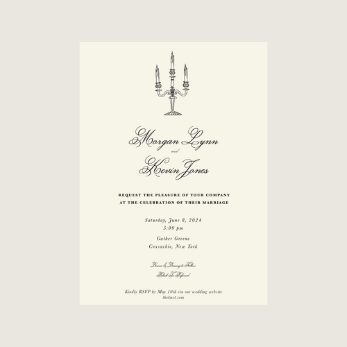 Semi-Custom Wedding Invitation | Candlesticks