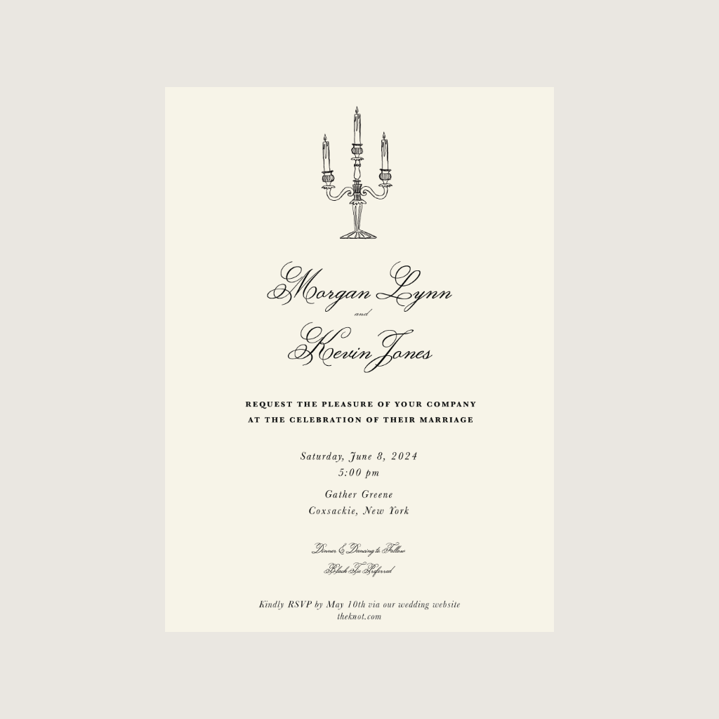 Semi-Custom Wedding Invitation | Candlesticks