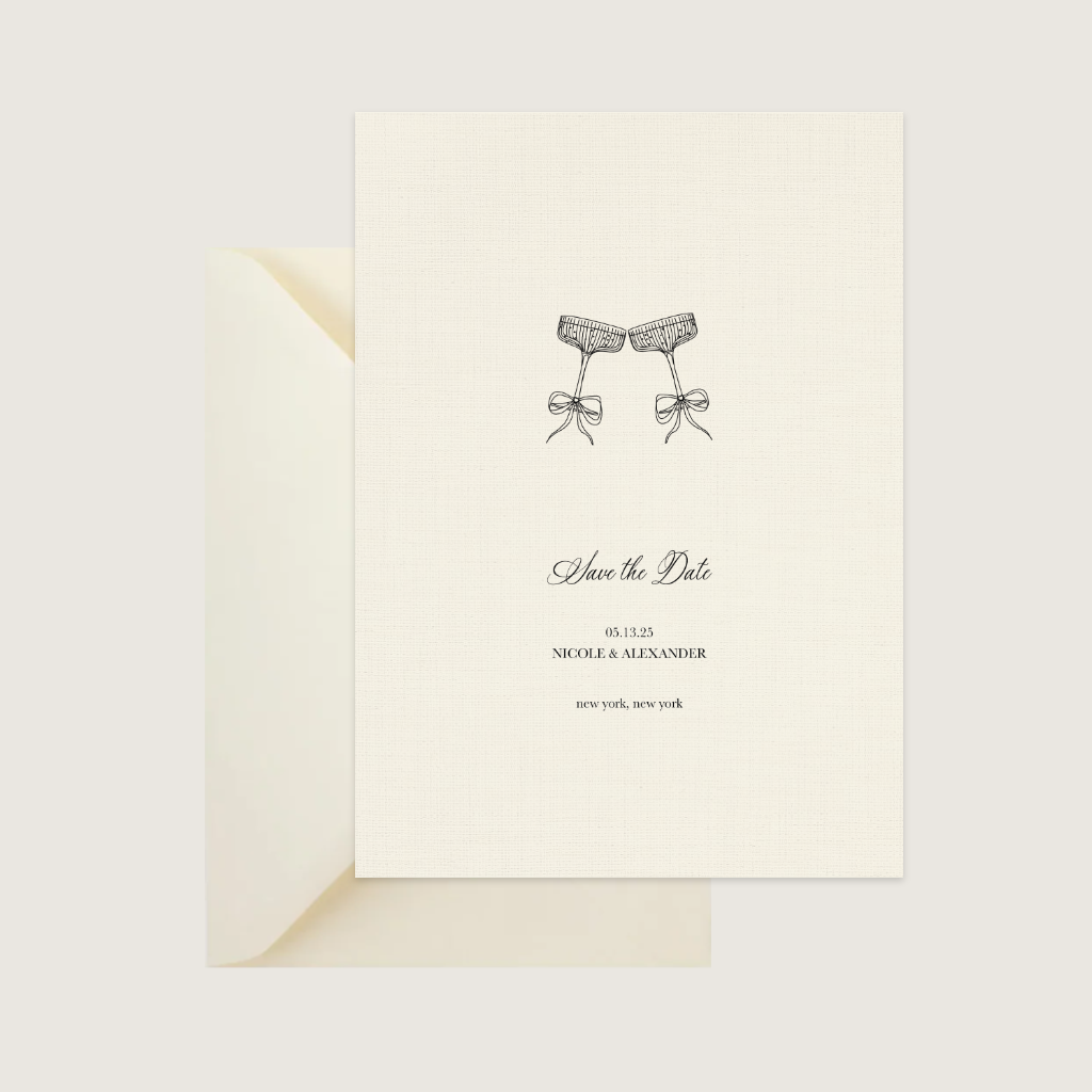 Semi-Custom Save the Date | Champagne Flues Collection