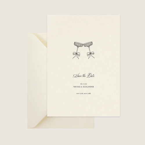 Semi-Custom Save the Date | Champagne Flues Collection