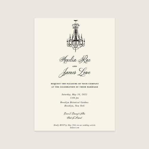 Semi-Custom Wedding Invitation | Chandelier