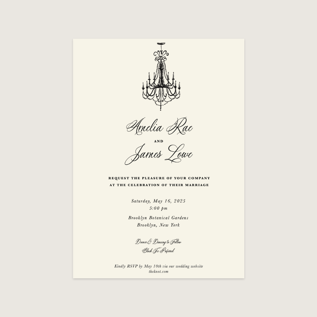 Semi-Custom Wedding Invitation | Chandelier