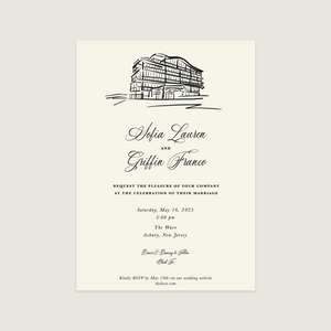 Semi-Custom Wedding Invitation | Custom Venue Illustration