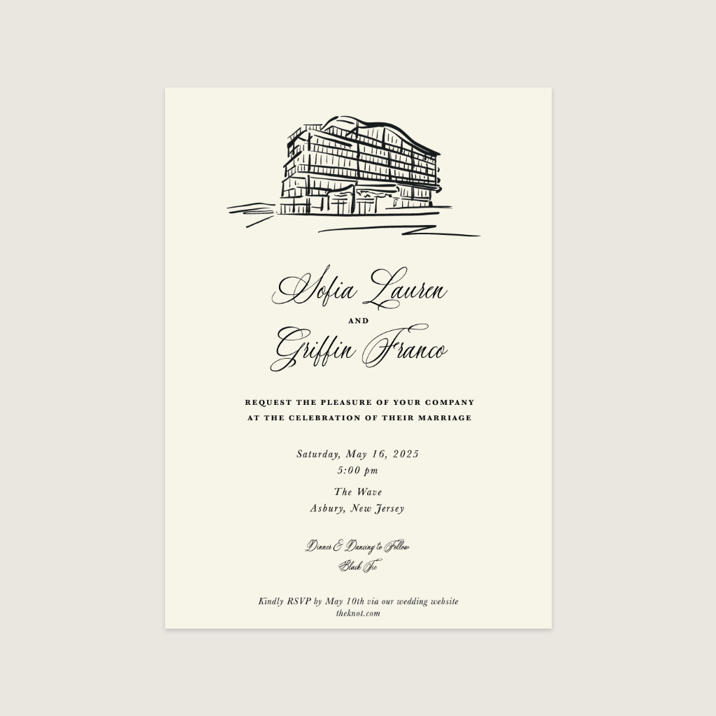 Semi-Custom Wedding Invitation | Custom Venue Illustration