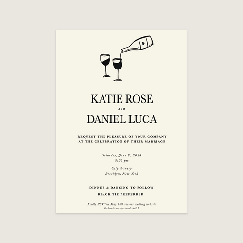 Semi-Custom Wedding Invitation | Wine Bottle