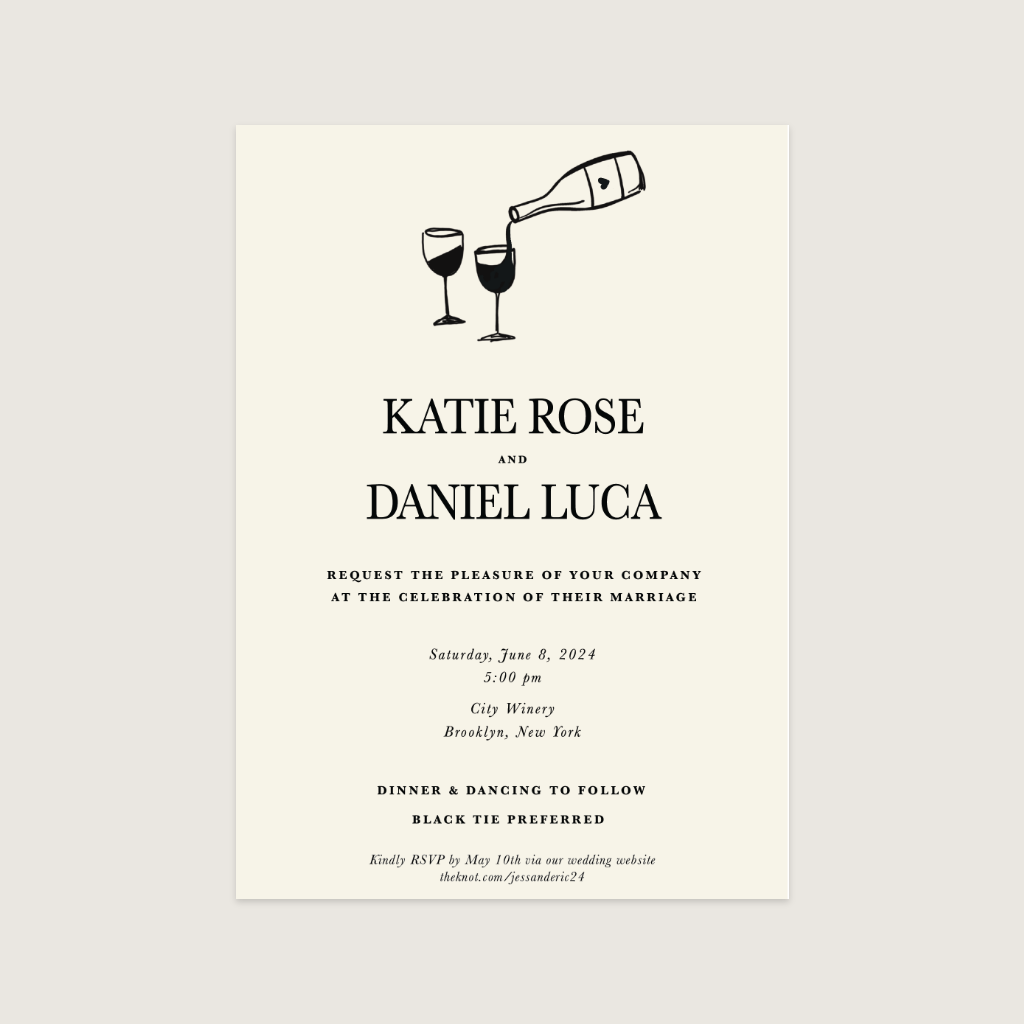 Semi-Custom Wedding Invitation | Wine Bottle