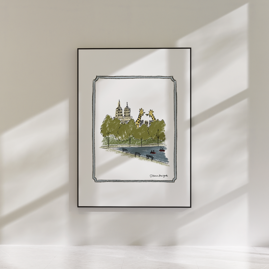 Concrete Jungle Print | Giraffes in Central Park