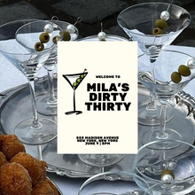 Load image into Gallery viewer, A Tini Bit Older, Dirty Thirty, Martini Themed Birthday Party- DIGITAL TEMPLATE*