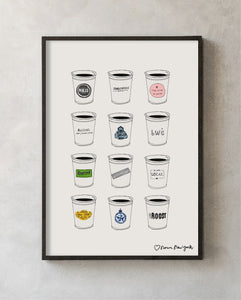 Hoboken Coffee Cups Print