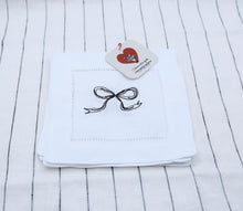 Load image into Gallery viewer, Embroidered Bow Cocktail Napkins