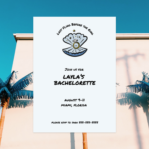 Last Fling Before the Ring, Beach Themed Party- DIGITAL TEMPLATE*