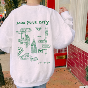 New York City Illustrated Crewneck in Green