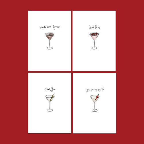 Cocktail Cards, 4 Pack