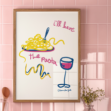 Load image into Gallery viewer, Made With Love, Pink Pasta &amp; Wine Poster