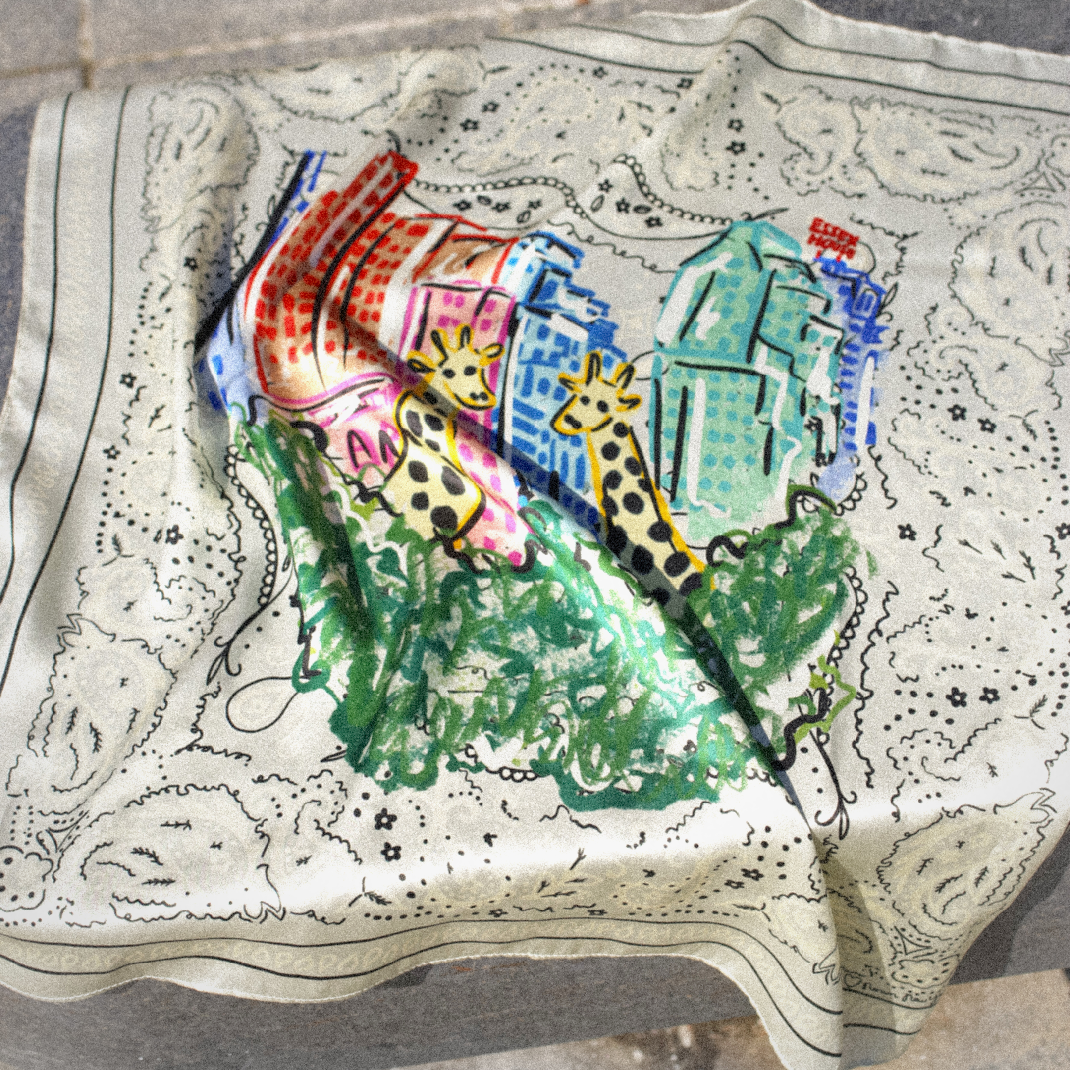 Concrete Jungle Silk Scarf