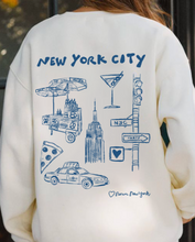 Load image into Gallery viewer, New York City Illustrated Crewneck in Blue