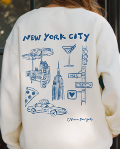 New York City Illustrated Crewneck in Blue