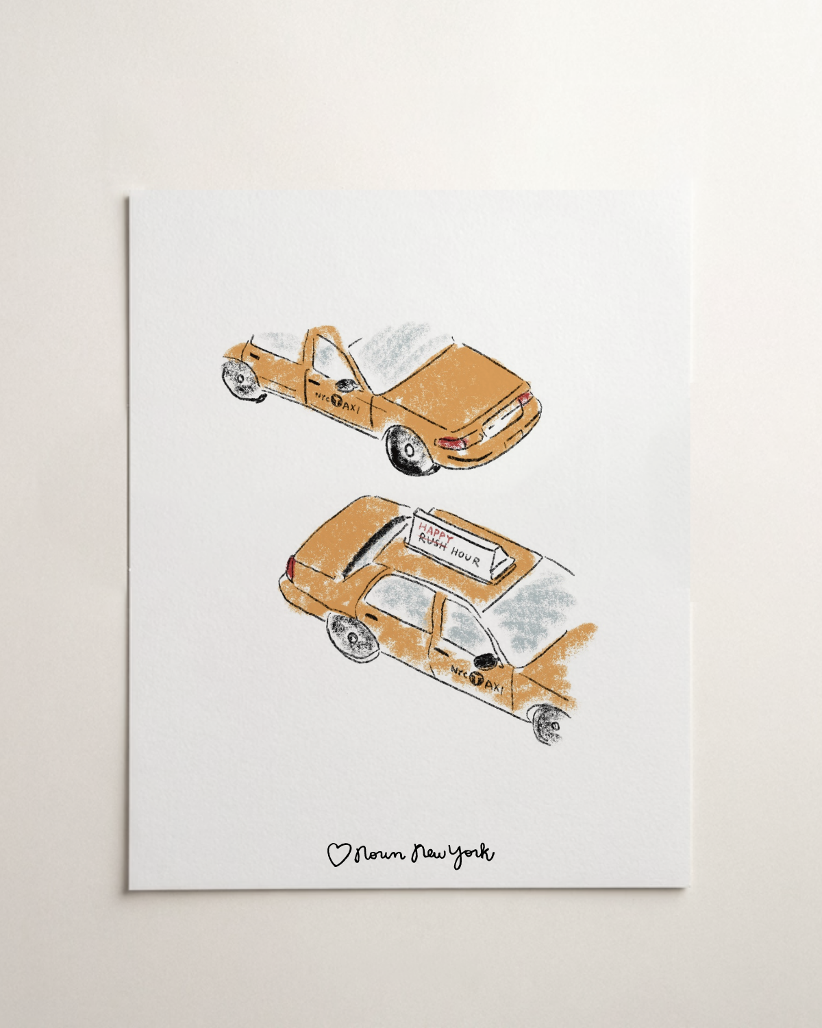 NYC Prints | Happy Hour vs. Rush Hour Taxi Print