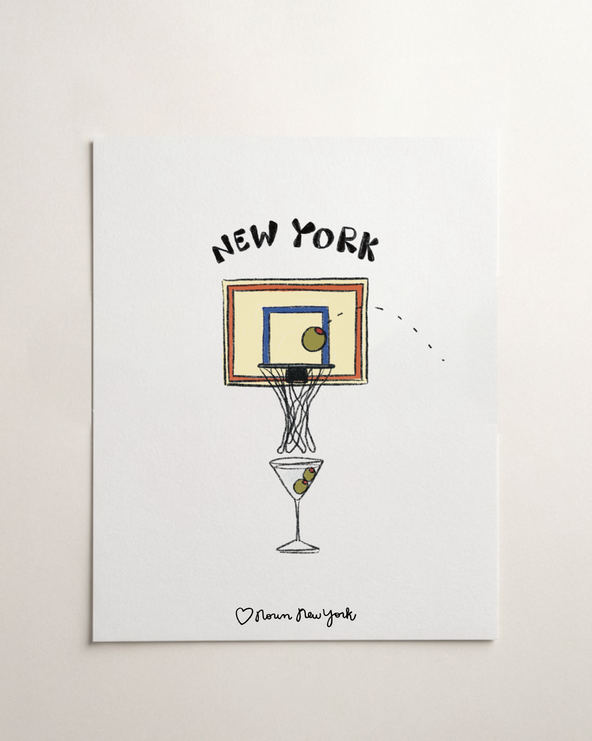 NYC Basketball | Swish, Martini Basketball Hoop Print