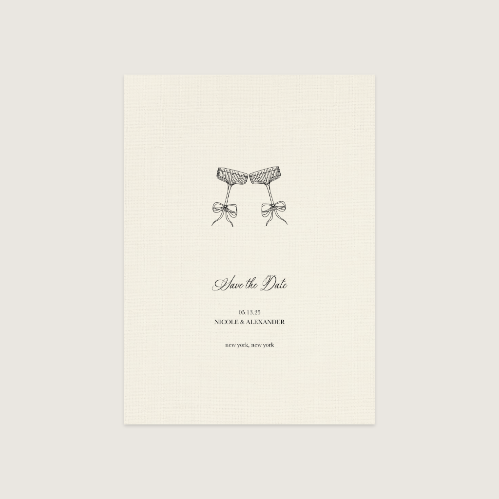 Semi-Custom Save the Date | Champagne Flues Collection