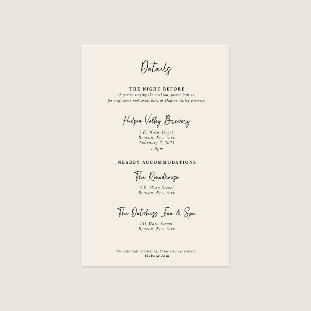 Semi-Custom Details Card