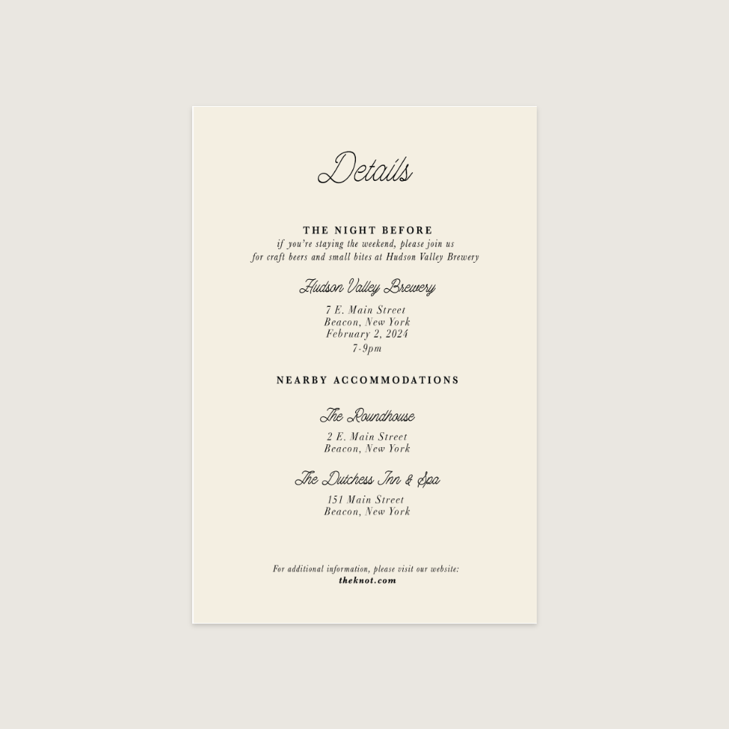 Semi-Custom Details Card