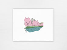 Load image into Gallery viewer, NYC Storefront Illustrations | Central Park Cherry Blossoms Print