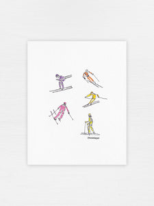 Tiny Skiers Print