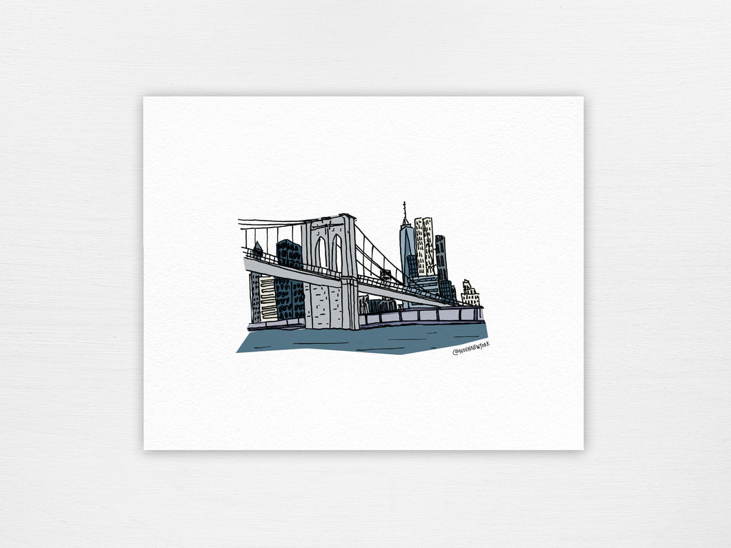 NYC Illustrations | Brooklyn Bridge Print