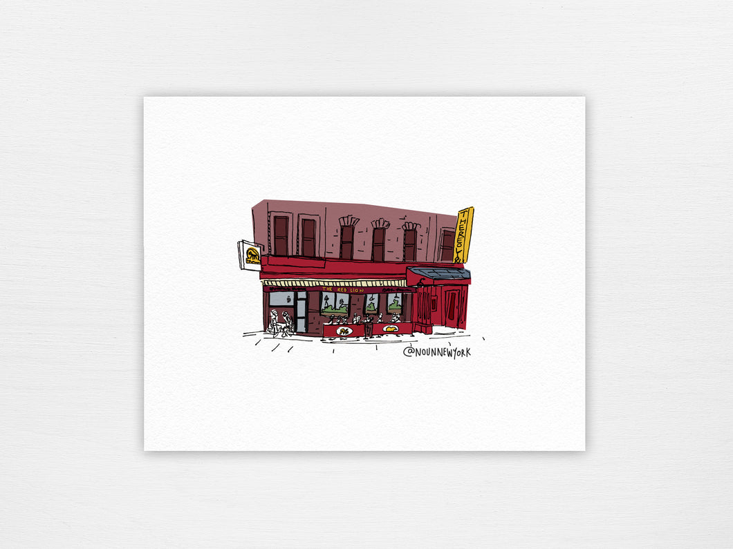 New York City Storefront Illustrations | Red Lion Print