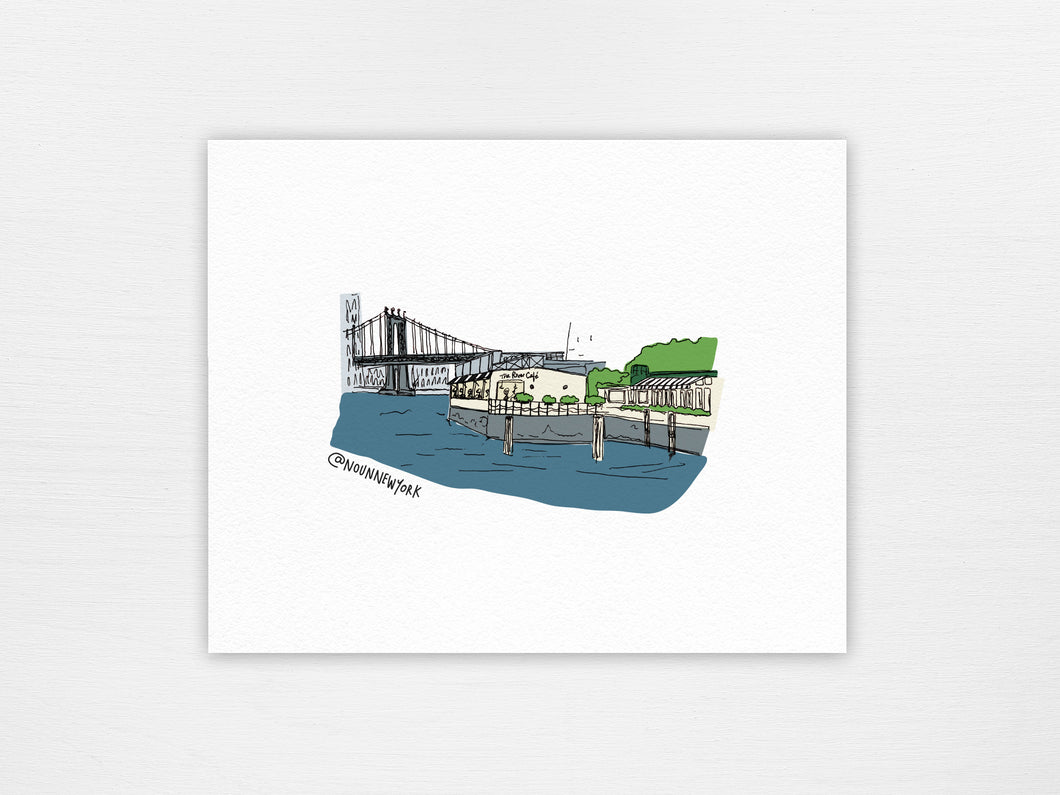 NYC Storefront Illustrations | River Cafe Print