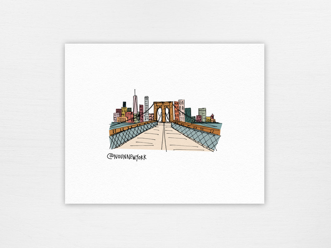 NYC Illustrations | Brooklyn Bridge Print