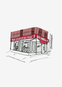 NYC Storefront Illustrations | Bar Coastal Print