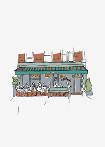 NYC Storefront Illustrations | Cafe Mogador Print